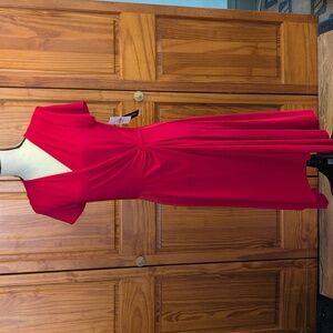 Perceptions Fit & Flare Faux Wrap Women's Red NWT M